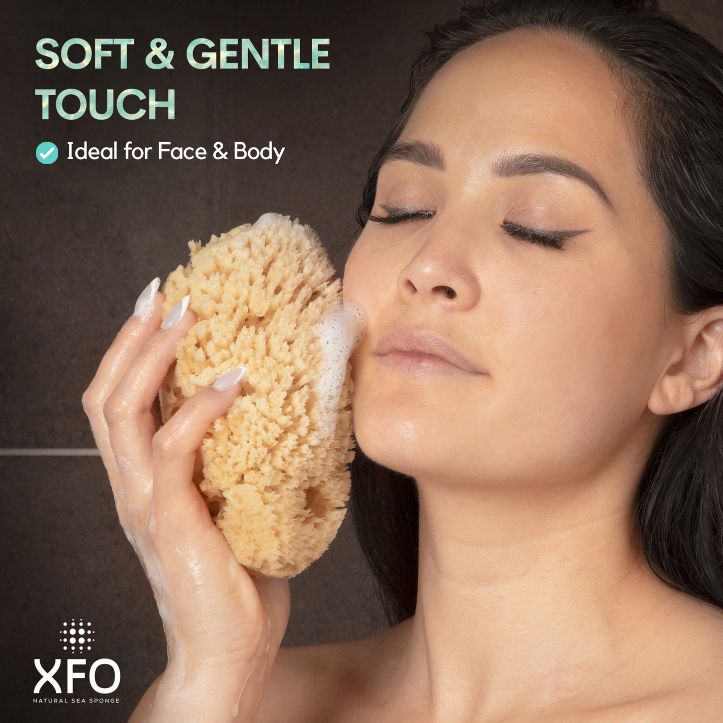 XFO Sea Sponge, Natural Yellow Sponge (Medium 4.5in) All Natural Loofah Alternative - Natural Sponges for Bathing, Showering and Exfoliating, All Natural Sponge Loofa - Grown Off The Coast of The USA